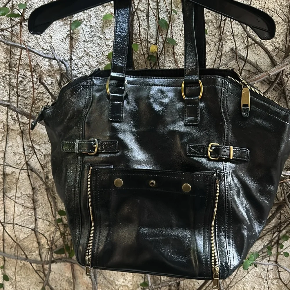 YveSaintLaurent Brown Pattern Leather Downtown Bag - Picture 8 of 14